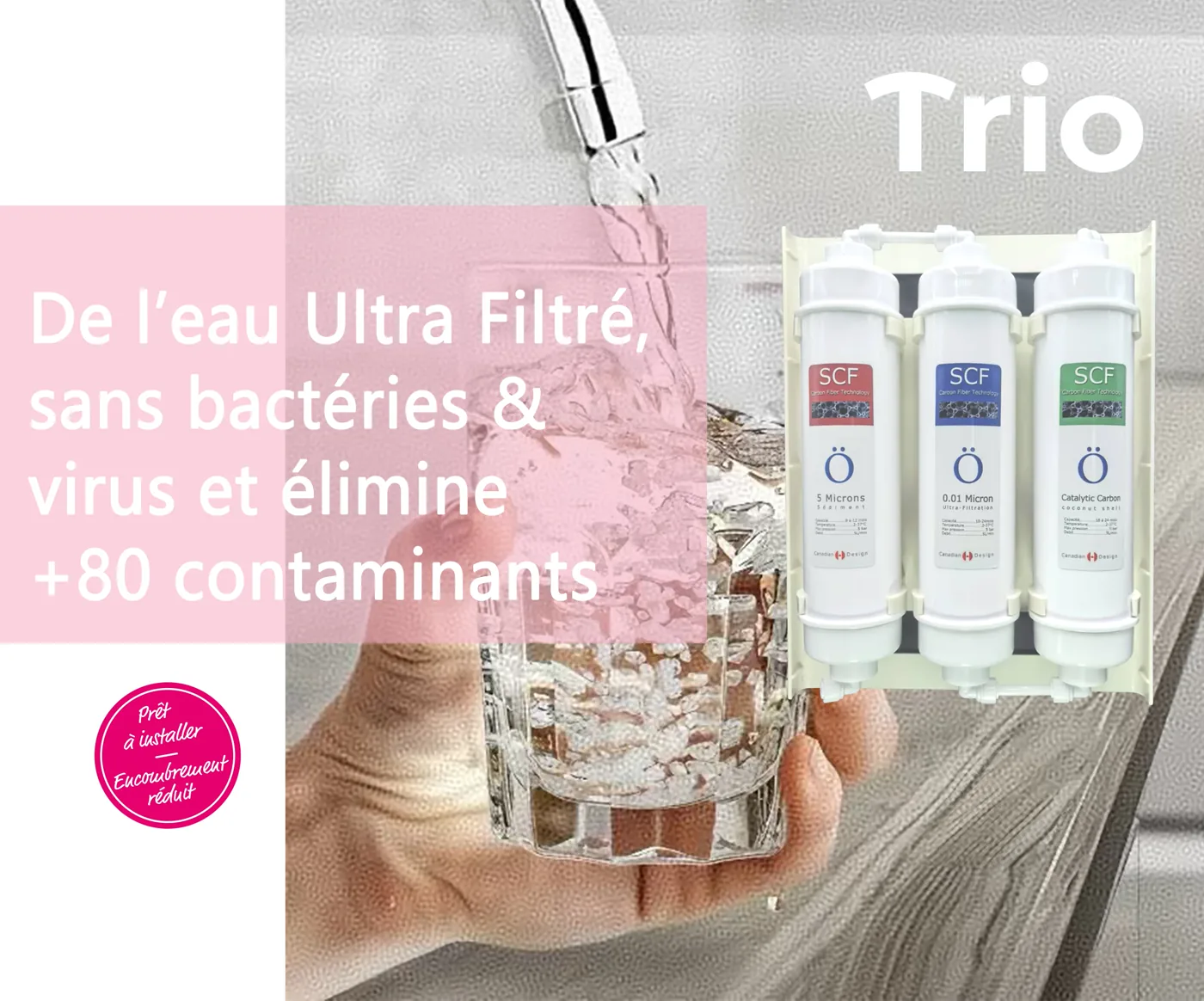 Les trois étages de filtration du Ö Trio